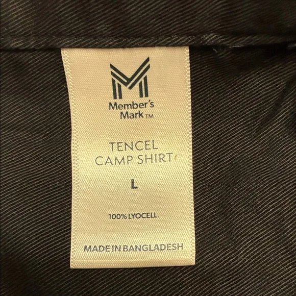 NWT Black Tencel Camp Button-Up Shirt multiple sizes - Picture 8 of 9